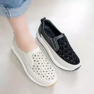 여자 봄 여름 시원한 펀칭 통기성 데일리 슬립온