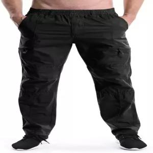 OCHENTA 남성용 경량 캐주얼 팬츠 탄력 허리 풀 온 워크 트래블 슬랙스