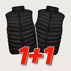 1+1 다운 패딩 조끼 겨울 보온 베스트 경량 남성 점퍼 남자 누빔 등산 러닝 가을 가벼운 방한