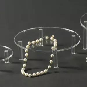 아크릴 상품진열대 원형 소품테이블 중형 전시대 받침대 촬영선반 거치대 투명