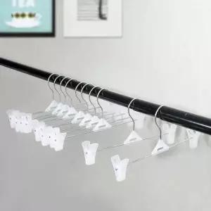 10p BYT532A7 화이트 집게 바지걸이 간격조절 옷걸이