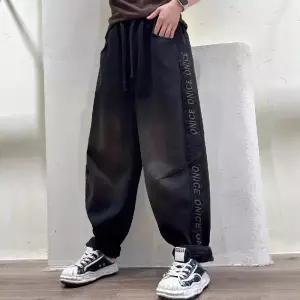 팬츠 동계 배기핏 배기 자수 청바지 여성패션 레터링 기모 DL4