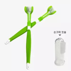 OH 탁펫 리미트 3중모 반려동물 칫솔세트강아지 애견 고양이 애완 3체트 체트