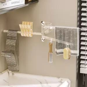 흡착식 회전 3단 수건걸이 욕실 화장실 거치대 주방무타공걸이 무타 벽행거 행거 타올 수납 타월 정리대 용