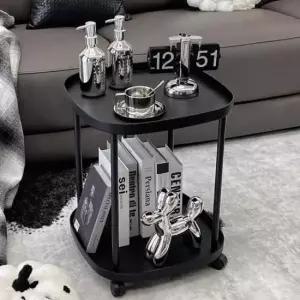 [생활] 이동식트롤리 2단 사각 홈앤리빙 바퀴달린선반 바퀴