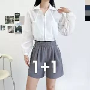 여자 린넨 여름 시원한 투턱 밴딩 반바지 1+1 ACC SS1017W 짧은 예쁜 밴팬츠 여성