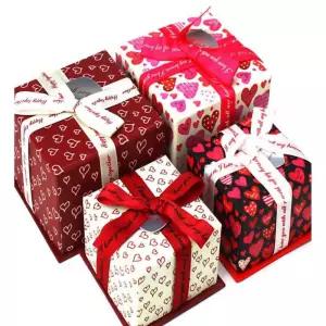 하트 선물상자 (핑크) x5개 박스 기념일봉투 간식포장 양말 어린이집 유치원 틴박스 소품 크리스마스 답례