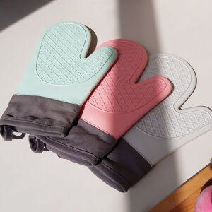 내열 실리콘 주방 오븐장갑 2개 세트 베이킹 냄비조리장 방수 세척 캠핑 다용도 손잡이 안전 고온 가전 용