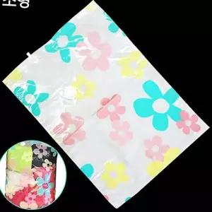 진공 IZY796U1 압축 팩 꽃무늬 소형 의류정리 비닐 자취 이불