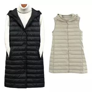 LD-785 경량 롱 후드 조끼캐쥬얼 패딩 여성용쪼끼 여자 베스트