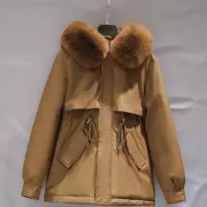 [신상오픈런]여성용 후드 탈부착 미디 패딩 점퍼 안감 퍼 디자인 데일리 코트 (42297596)