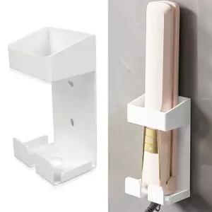 고데기 거치대 홀더 화이트 타공 정리 걸이 봉