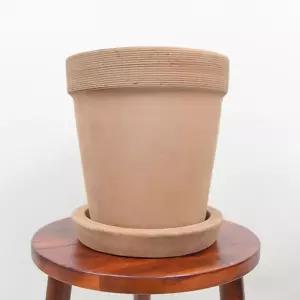 모던레시피 수제 빈티지 테라코타 토분 화분 받침 세트 12x13cm꽃 베란다 인테리어 디자인 원예 무지 가정