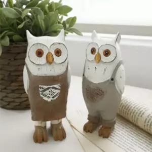 멜빵과 앞치마 부엉이 2P 소이 인형장식 장식품 인테리어 꾸미기