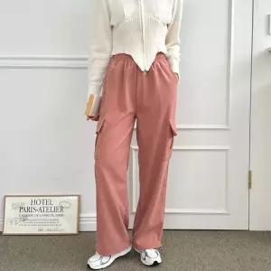 스트링 여성 카고팬츠 골덴 조거 바지 와이드 편한운동복 트레이닝하의 카고 편한 홈웨어