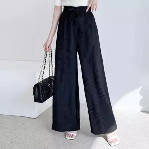 여자플리츠 프릴블랙 와이드팬츠 주름바지 쿨바지