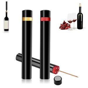 2pcs 아로팝 와인 오프너, 여행용 휴대용 포켓 공기압 펌프 병 오픈, 홈 레스토랑 파티 (골든+레드)