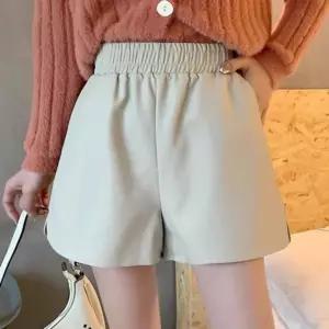 레더 하이웨이스트 와이드 반바지 3color하이웨스트 가죽 하이