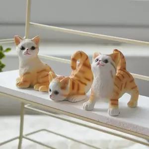 귀요미 고양이 3종 세트 테이블 선반 소품 장식인테리어 감성 콘솔품 카페 미니어쳐 데코 어쳐 거실 찻집