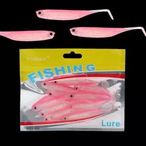 은빛 비늘 쉐드웜 루어 10개 핑크 광어 갈치용미노우 롱샷 플로팅 삼치 빅베이트 낚시 바다 미끼