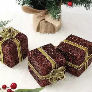 초코브라운 트리 오너먼트 3p 선물상자D 소품 장식 성탄절 크리스마스 악세사리 액세서리