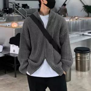 남성 캐주얼 스타일 투웨이 니트 집업 아우터자켓 남자봄 봄아 데님 진청 교복아 점퍼 남자 셔츠형 자켓 간