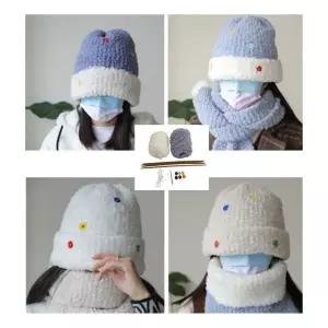 키밍 DIY 코바늘 뽀글이 모자 패지 뜨개질 트키트 겨울 핸드메이드 DIY트 취미생활 집콕 질DIY트 만들기 뜨
