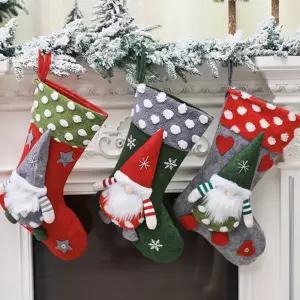 성탄절 겨울 데코 양말 파우치 인테리어 장식 재료크리스마스트리 산타 주머니 꾸미기 소품 선물 포켓 트리