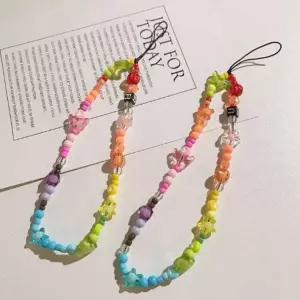 무지개 핸드폰 스트랩 분실방지 손목줄 고리 팔찌 링