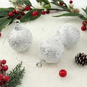 Jdt 레이스 장식볼 3p 8cm 실키1트리볼 악세사리 액세서리 소품 트리볼 크리스마스