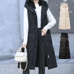 RLD-744 격자 롱 패딩 조끼캐쥬얼 여자 여성베스트 베스트