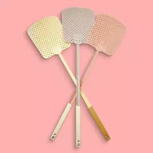 예쁜 플라워 패턴 포인트 파스텔 색상 유연한 파리채 모기채 휴대용 캠핑 용품 낚시 등산