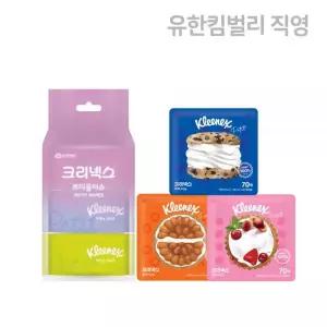 크리넥스 쁘띠 휴대용 티슈 70매 10개 물티슈 8매 6개입 2개 MNS