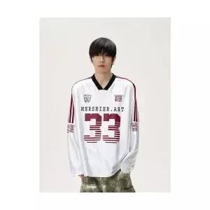 남자맨투맨티 가을 빈티지 유니폼 긴팔 티 상의 후드 커플 트렌드 ible3