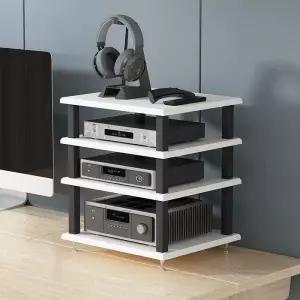오디오랙 보관 4단 흰색 선반 전축 음향 콘솔