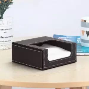 모클 가죽 냅킨케이스(브라운)정리함 보관함 네프킨 킨꽂이 정리통 냅킨 보관