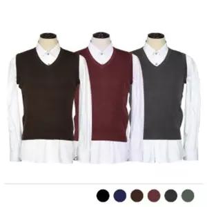 MNTS19002 남녀공용 로얄 니트 조끼(단체주문 가능) 브이넥 패션 여성 남성 교복