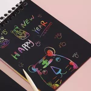 긁어서 그리는 그림판 무지개 스크래치 미니 노트 미술놀이 컬러링북 도구