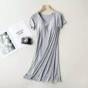 반팔 모달 원피스 잠옷 홈웨어 이지웨어 롱버전웨어 웨어 시원한 임산부 가벼운 여성 면원피스