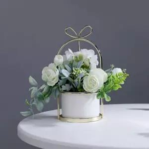 플로아 라넌큘러스 조화 화분(화이트)선물 카페인테리어 홈인 인소품 인용품 집꾸미기 식물장식 선물용