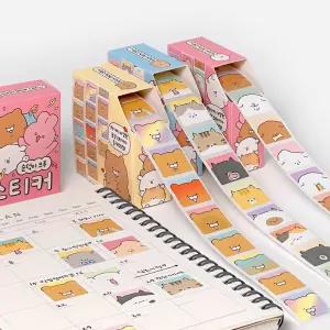 순덕이크루 롤 스티커 400장 랜덤발송이 캐릭터 다꾸 팬시 대용량 귀여운