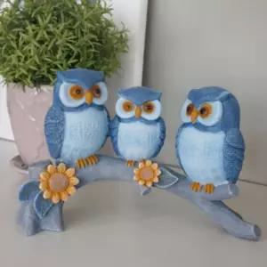 나뭇가지위 블루 부엉이 가족 (08465)다용도장식품 인형 선물용 용인형 인테리어 마장식 빈티지 실내