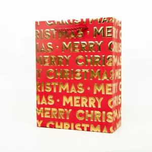 X-mas 3D 금박 쇼핑백 소 180x80x240mm 10개 1세트종이백 봉투 크리스마스 디자인 선물용가방 포장케이스