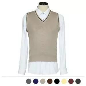 브이넥 아크릴 조끼 MNTS19003 니트 패션 여성 남성 교복