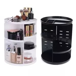 360도 회전형 화장품 소품 정리대 보관함 수납함아크릴립스틱꽂이 화장대 틴트함 메이크업 정리함