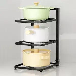 요리도구선반 조절 그릇 냄비 후라이팬 정리대 거치대씽크대하부장 대상 주방수납 식탁정리함 접시 프라이