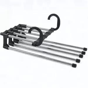 ( )공간활용 바지 걸이 접이식 슬라이딩 옷장 수납 정리 5단 행거