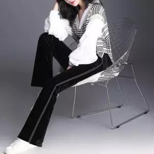 여성 바지 롱 와이드 추동 벨벳 골드 9부 원템3