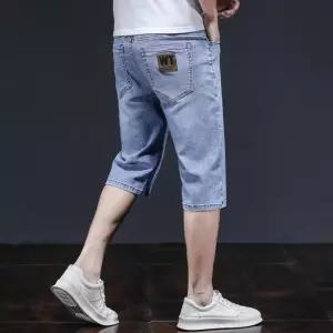 남성청바지 칠부 청반바지 여름 일자 슬랙스 스판 반바지 심쿵직구