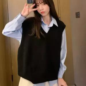 오버핏 여성 조끼 브이넥 여자 쪼끼 니트 베스트루즈 정장 출근 빅사이즈 고급스런